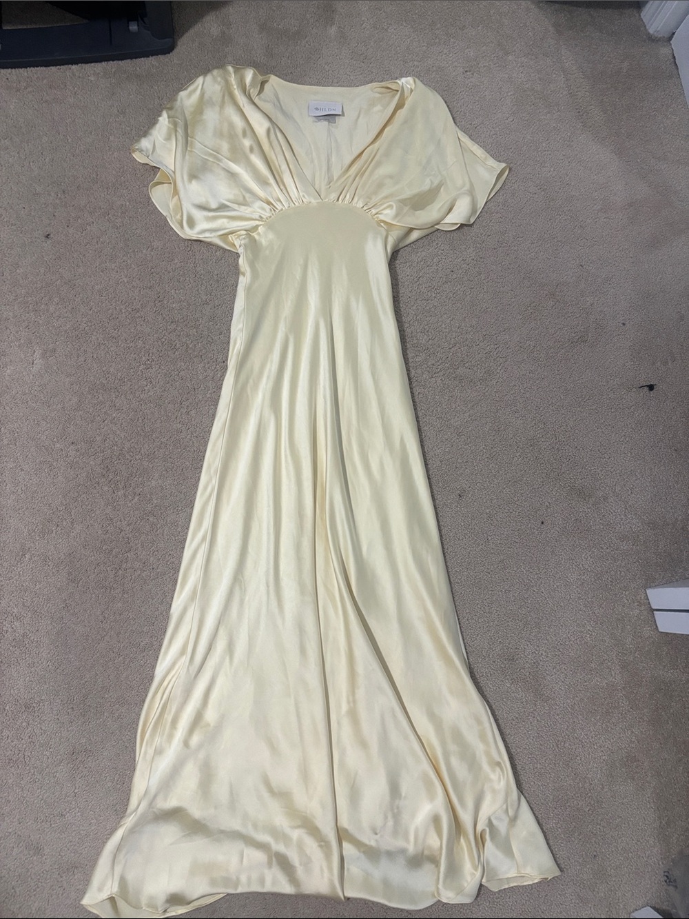 BHLDN Pale Yellow Dress with Simple Neckline